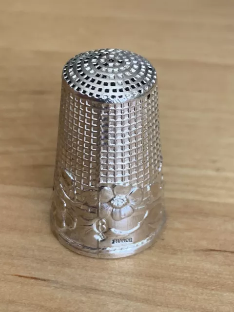 Sterling Silver French Hallmarked Flower Thimble size 8
