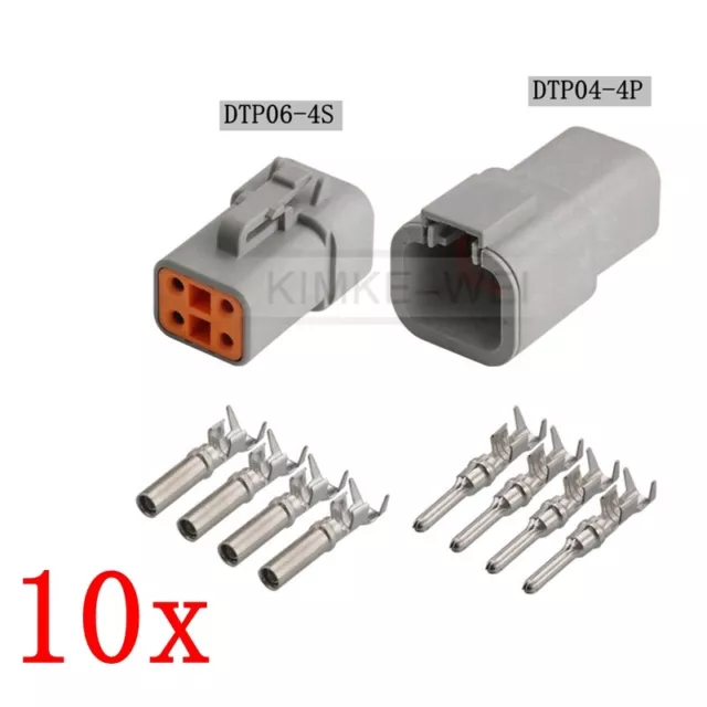 10x Deutsch DTP06-4S/DTP04-4P Sealed Waterproof Electrical Connector Plug Kits