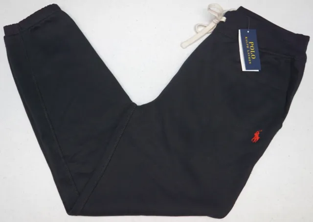 Polo Ralph Lauren Mens Stretch Sweat Pants Black Drawstring Cotton Elastic $125