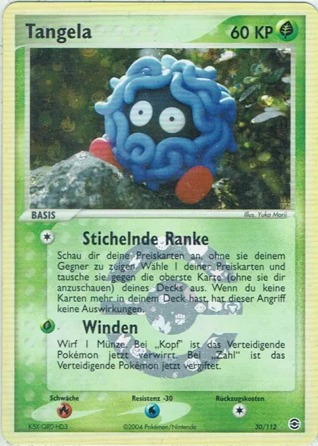 Pokemon Carte Feu & Feuille Verte Numéro 30/112 Tangela Reverse Holo Allemand