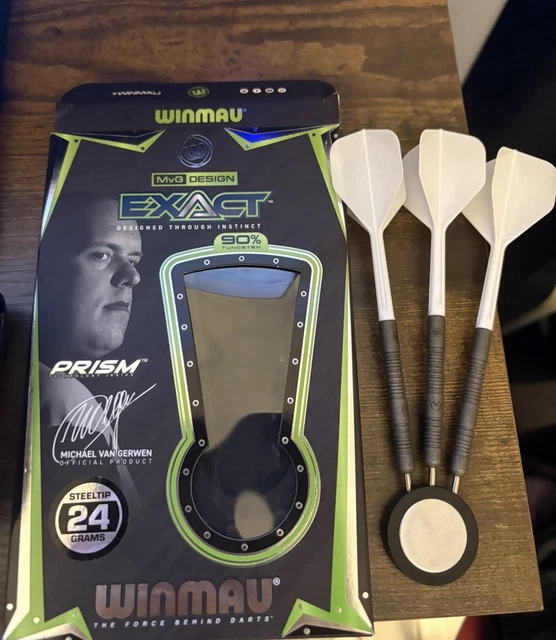 Winmau Michael Van Gerwen MVG 24g Exact 90% Tungsten Steel Tip Darts. Read Descr