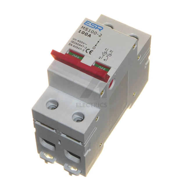 100 AMP DOUBLE pole main isolator switch 100A DP for consumer