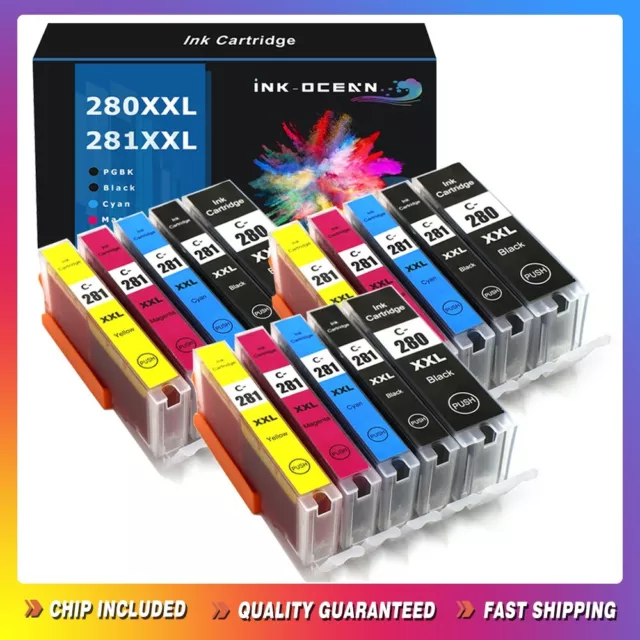 15PK Ink Cartridge for Canon PGI-280 XXL CLI-281 XXL PIXMA TS9120 TS8120 TS6220