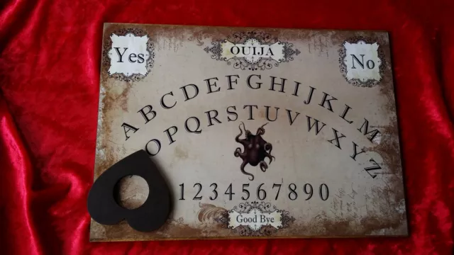 Wooden Ouija Board Magic Steampunk Octopus Seance & Planchett hunt