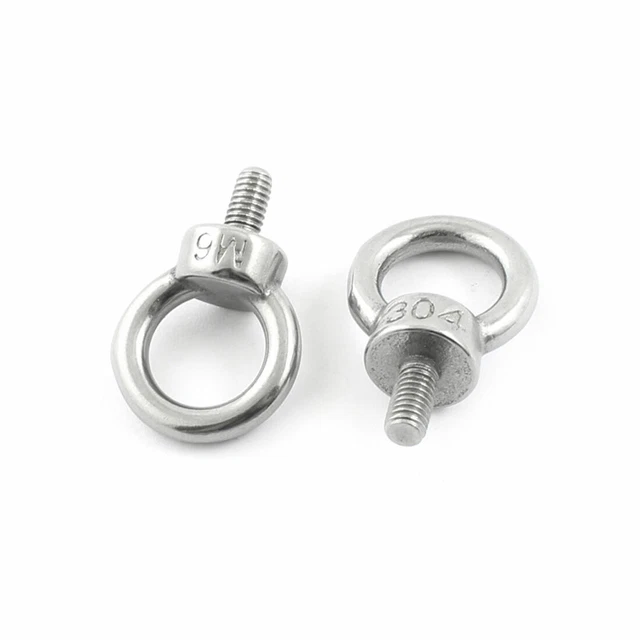 Corde Fil D'Acier Inoxydable Boulon À Œil Avec Filetage 6mm Argenté 2 Pcs