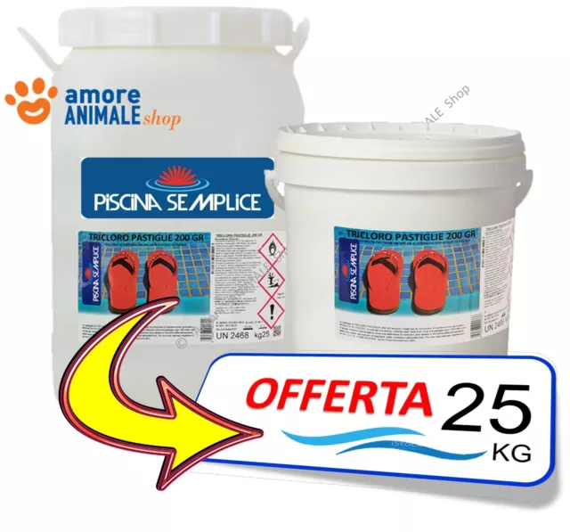 LAPI TRICLORO 90% → 10 / 25 kg - Cloro in Pastiglie 200 grammi per Acqua Piscina