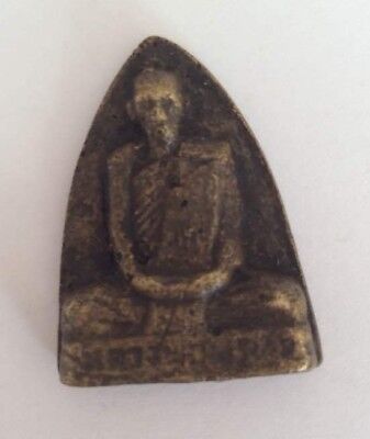 Figure Amulet Bronze Buddha Bonze Plate Thailand b183