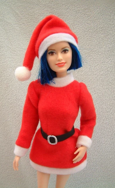 BARBIE ROCK N Royals ZIA blue hair redressed in red Xmas Santa outfit 14.99 PicClick UK