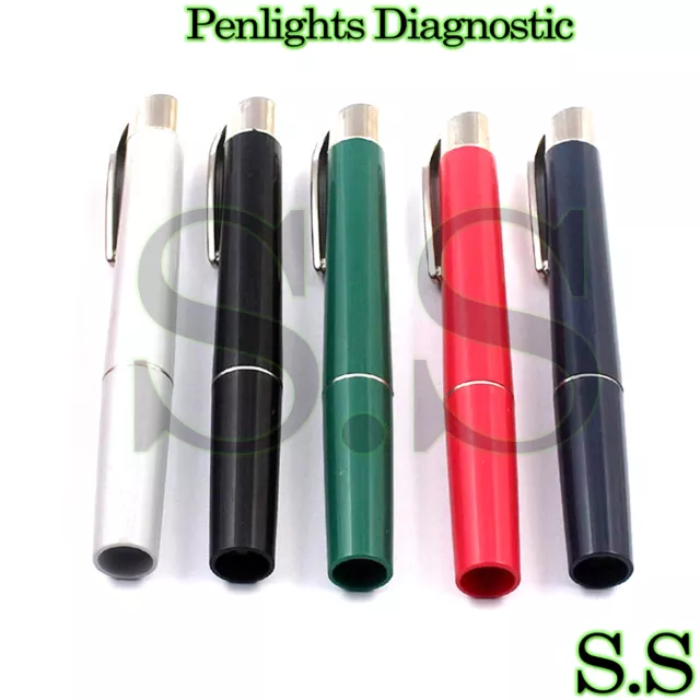 5 pcs Disposable Penlights Diagnostic ENT Emergency Medical - Assorted Colors