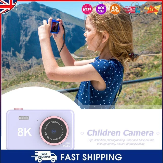 #C 80MP 2.4 inch HD Screen Kids Digital Video Photo Camera with 32GB Card (Purpl