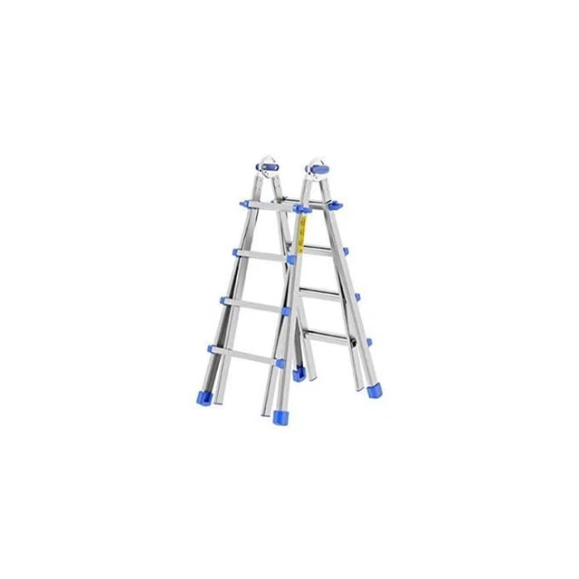 Colombo Scala EIFFEL 4+4 In Alluminio Altezza Massima 3,7 M Gradini Zigrinati