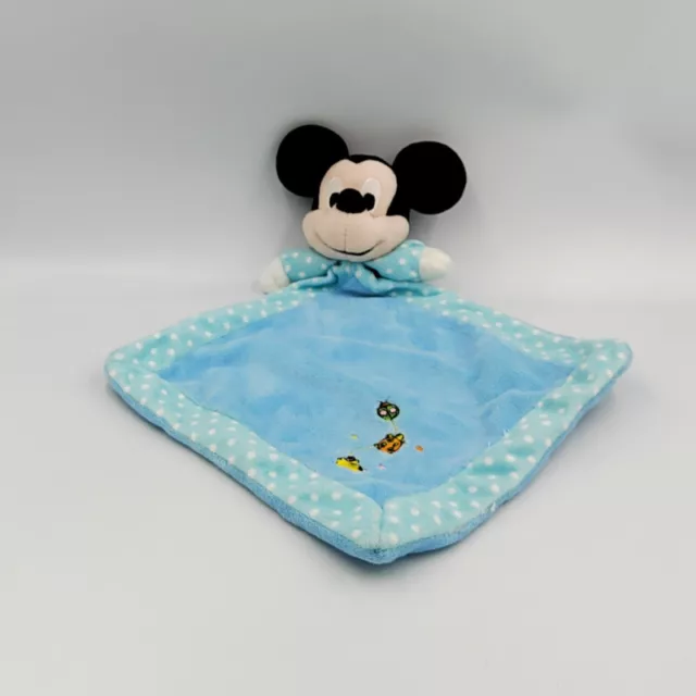 Doudou plat Mickey bleu pois blanc DISNEY - 15333