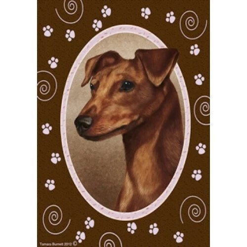 Paws House Flag - Uncropped Red Miniature Pinscher 17151