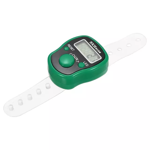 Finger Tally Counter 5 Digital LED Display for Sports Counting, Green