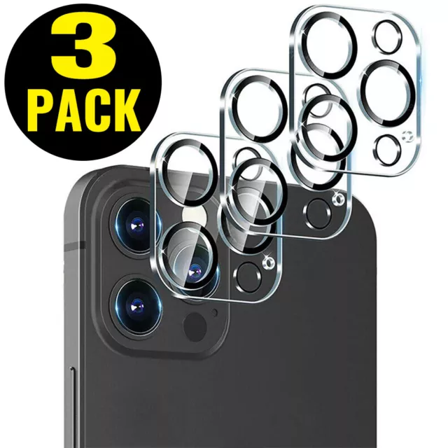 3 Pack For iPhone 14 13 12 11 Pro Max Tempered Glass Camera Lens Cover Protector