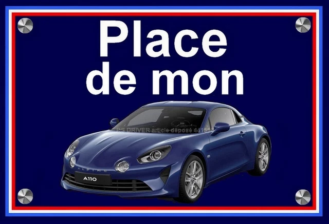 PLAQUE & PLACE DE MON ALPINE A110 bleu abysse " ( idée cadeau fête des