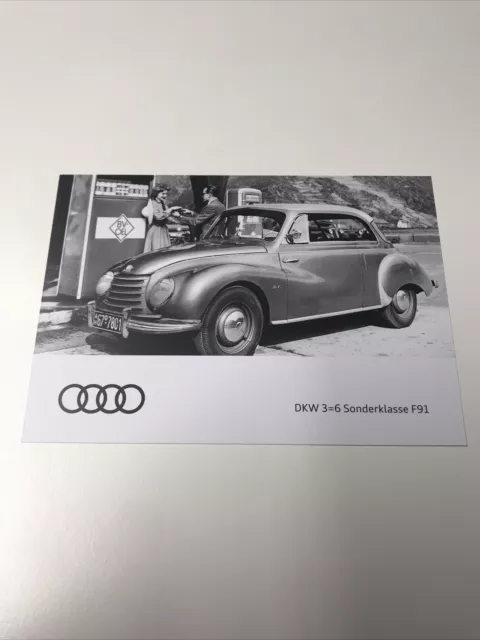 Audi DKW Postkarte Rar Selten Sammler Auto 🚗Klassiker DKW 3=6 Sonderklasse F91