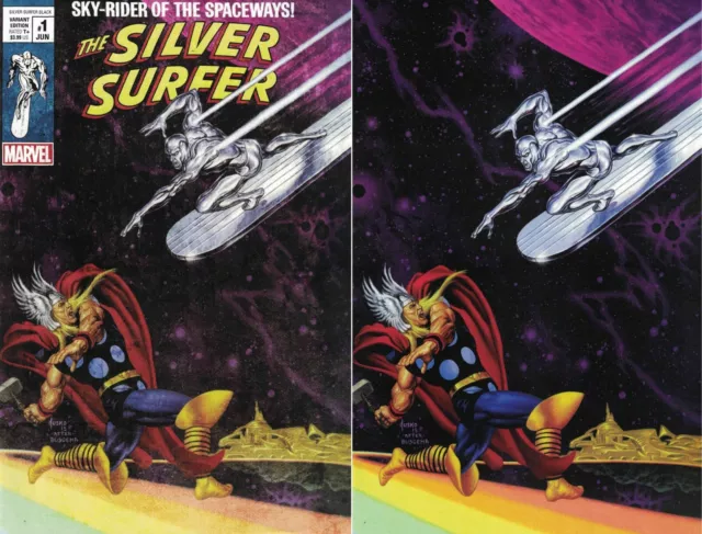 Silver Surfer Black #1 Joe Jusko Masterpiece Variant Classic/ Virgin Set VF/NM