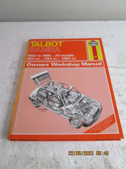HAYNES OWNERS  WORKSHOP    Manual  TALBOT SAMBA     1982-1986   (823)
