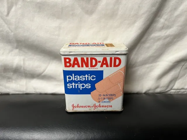 vtg band aid tin johnson johnson first aid bangages