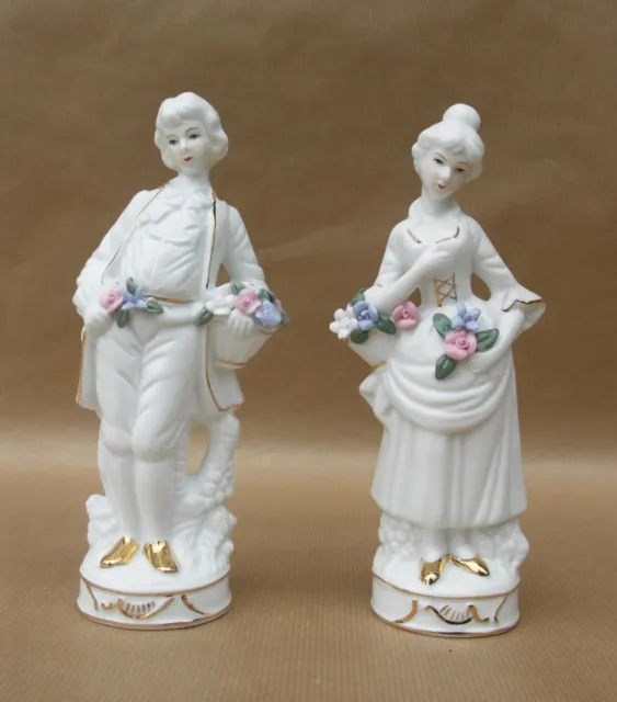 Statuettes figurines couple en porcelaine allemande polychrome collection