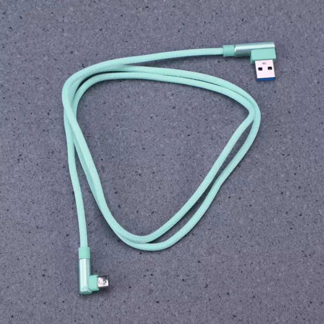 Green Nylon Braided 90° USB Data Cable - 1m