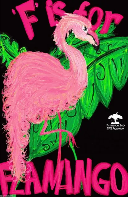 93976 Pittsburgh Pennsylvania Zoo F Flamingo United Decor Wall Print Poster