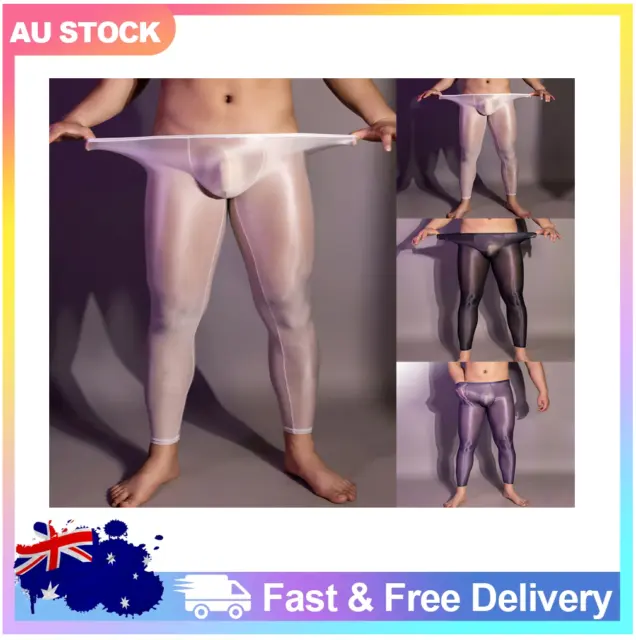 SHINY LEGGINGS LEGGINGS Long Pants See Through Sexy Sheer Shiny Trousers  $27.22 - PicClick AU