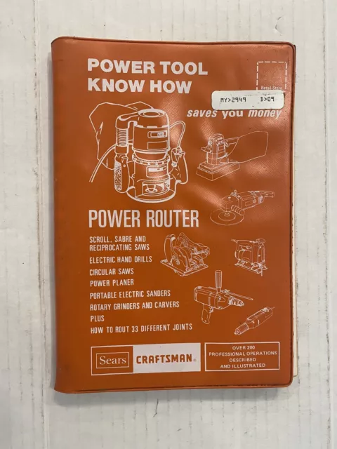 Sears Craftsman Power Router Power Tool Know How Manual 9-2949 Date ‘77 /‘82