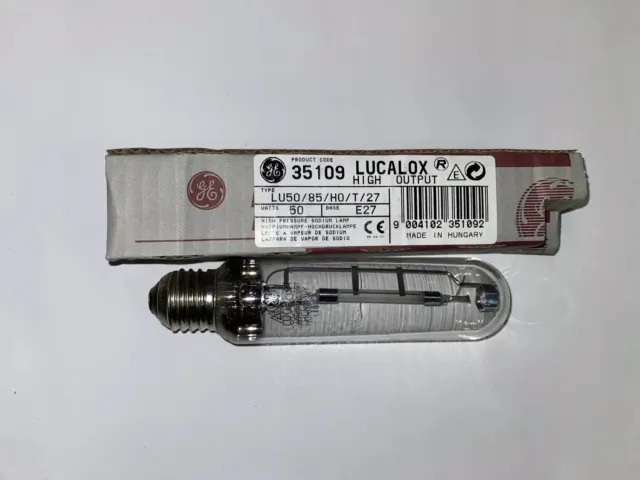GE Lucalox 50w High Pressure Sodium - E27 - Ext Ignitor - LU50/85/HO/T/27 Bulb