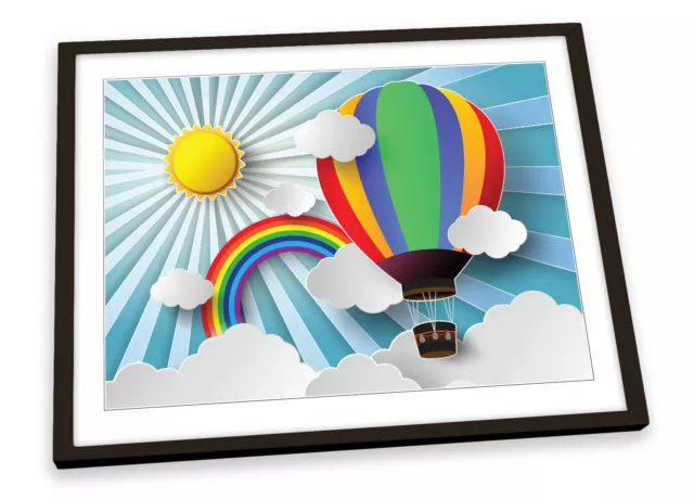 Hot Air Balloon Kids Room FRAMED ART PRINT Picture Poster Artwork