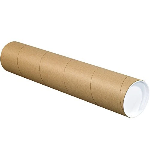 Ship Now Supply SNP4012K Mailing Tubes with Caps 4" x 12" Kraft Pack of 15