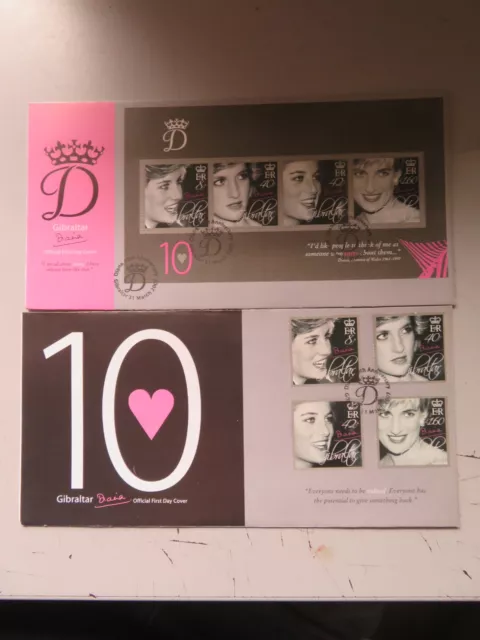 2007 Gibraltar First Day Covers 10th Anniversary of Diana's Death