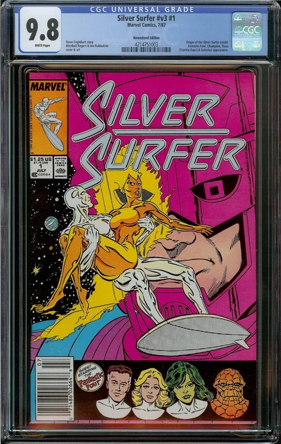 Silver Surfer Vol. 3 #1 (1987) Newsstand Copy CGC 9.8 White Pages -Origin Retold