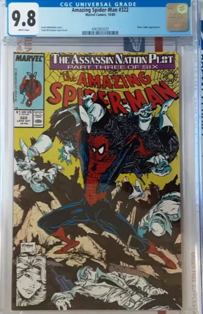 Amazing Spider-Man #322 amazing Todd McFarlane art 1989 CGC 9.8 Silver Sable