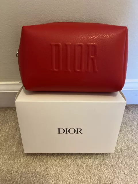 NIB Dior Beauty Logo Red Cosmetic Makeup Bag  Pouch case TROUSSE NEW 💯Authentic
