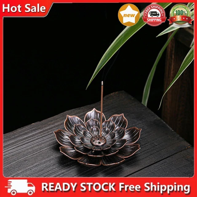 UNIhappy Bronze, Lotus Burner, for Yoga, Buddha, Nasturtium, Sandalwood, Size S