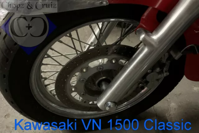 Achs-Cover-Set - Kawasaki VN 1500 Classic - vorne links + rechts - Alu poliert 3