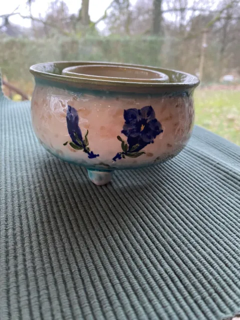 Blumenring Steckkranz Keramik Enziandekor