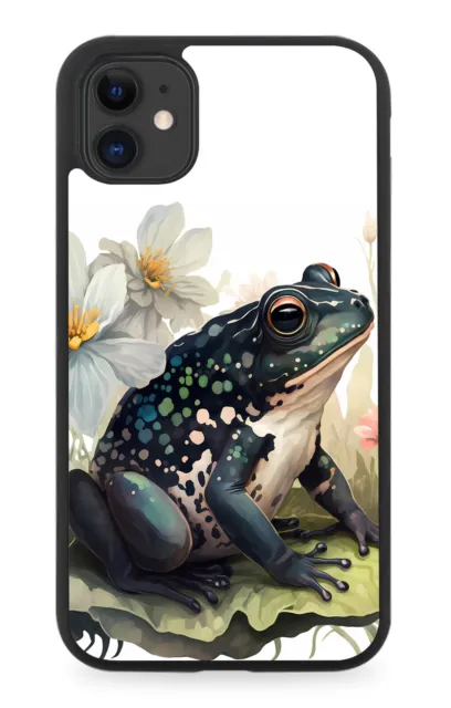 Black Toad Watercolour Painting Rubber Phone Case Toads Frog Frogs Art BG29
