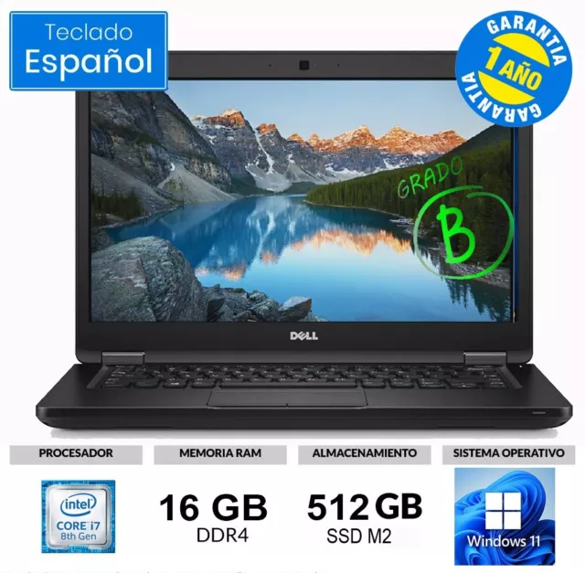 Portátil 14" DELL Latitude 5491 / i7-8850H / RAM16GB / SSD 512GB / W11 / Grado B