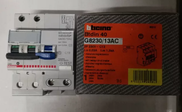 Bticino - Interruttore magnetotermico differenziale G8230/13AC