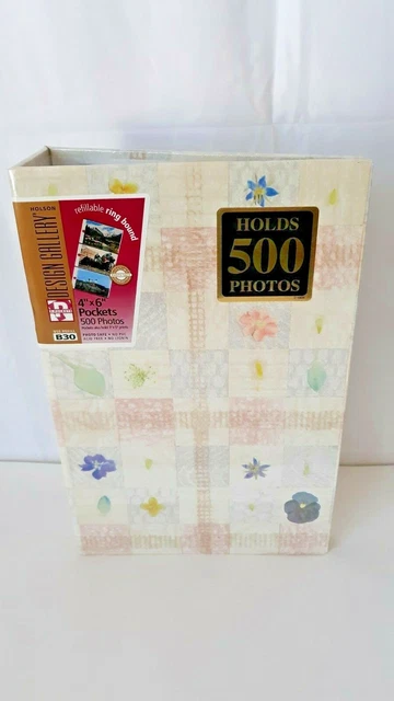 Holson Design Gallery Refillable Ring Bound Storage 4" X 6" Pockets 500 Photos