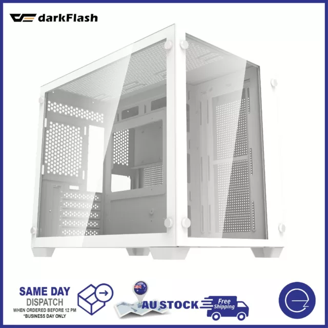 DarkFlash Computer PC CASE Mirco-ATX Tower Tempered Glass Panel without Fan C285