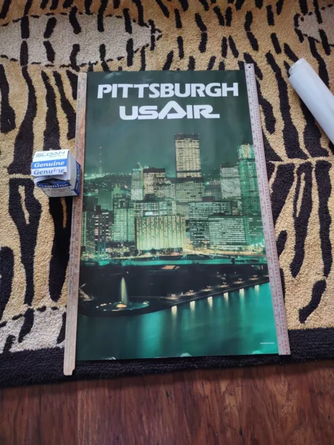 Vintage USAir Pittsburgh Travel Poster