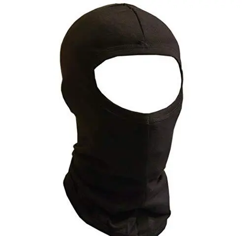 Jasmine Silk Pure Silk Black Balaclava Thermal Under Helmet Protection Mask