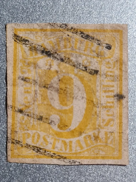 Schöne uralte Klassik Briefmarke weltweit aus Hamburg Altdeutschland
