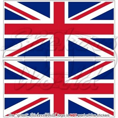 British Union Jack Bandiera Regno Unito Gran Bretagna UK 75mm Vinile Adesivi Paraurti x2