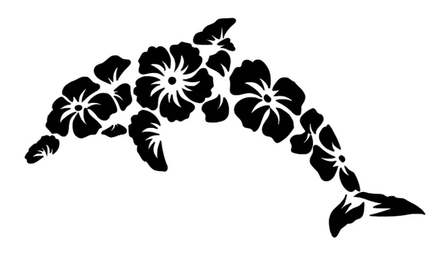 Tropical Dolphin Window Decal Bumper Sticker