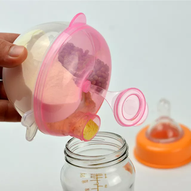 Baby Formula Dispenser Snack On The Go PP Multipurpose 3 Compartment Non Stick